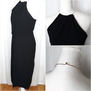 Keepsake the Label Clockwork Black Midi Dress Halter Neckline